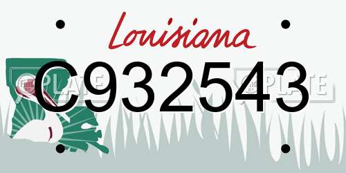 C932543 Louisiana License Plate