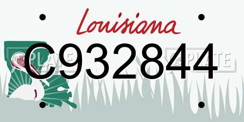 C932844 Louisiana License Plate