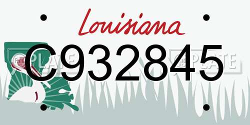 C932845 Louisiana License Plate