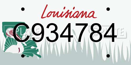 C934784 Louisiana License Plate