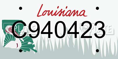 C940423 Louisiana License Plate