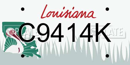 C9414K Louisiana License Plate