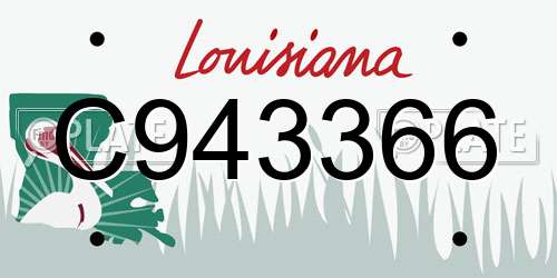 C943366 Louisiana License Plate