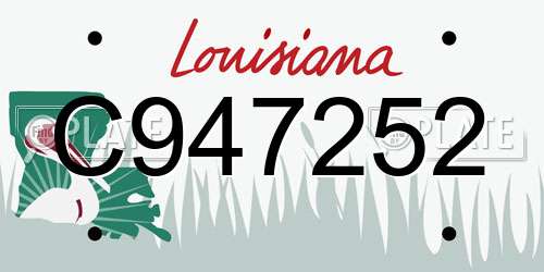 C947252 Louisiana License Plate