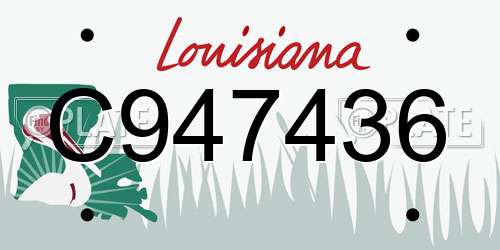 C947436 Louisiana License Plate