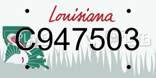 C947503 Louisiana License Plate