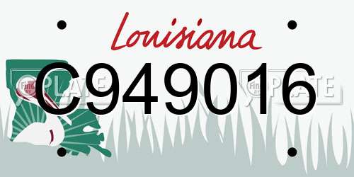 C949016 Louisiana License Plate