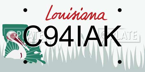 C94IAK Louisiana License Plate