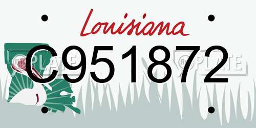 C951872 Louisiana License Plate
