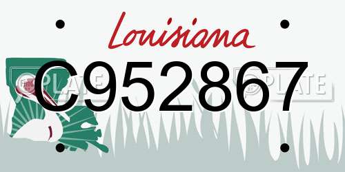 C952867 Louisiana License Plate