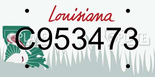 C953473 Louisiana License Plate