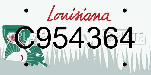 C954364 Louisiana License Plate