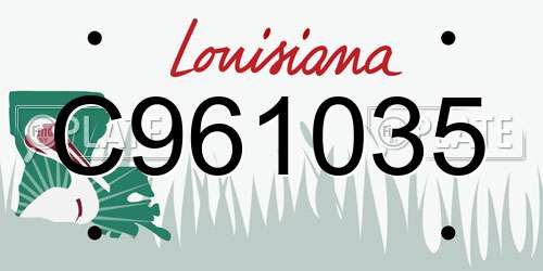 C961035 Louisiana License Plate