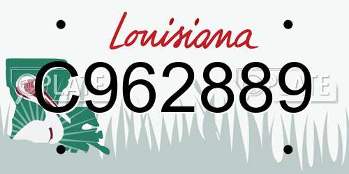 C962889 Louisiana License Plate