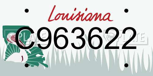 C963622 Louisiana License Plate