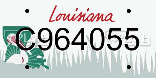C964055 Louisiana License Plate