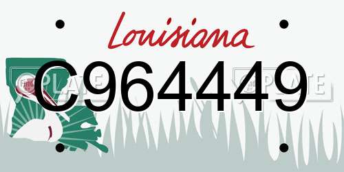 C964449 Louisiana License Plate