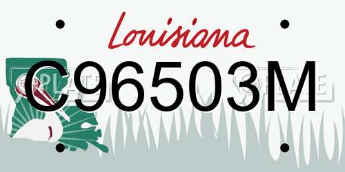 C96503M Louisiana License Plate