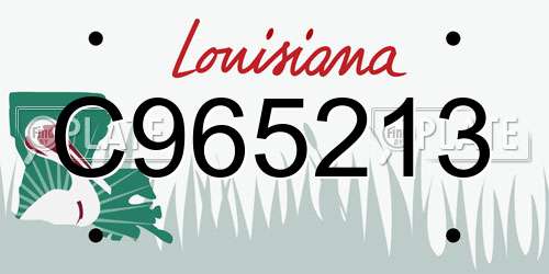 C965213 Louisiana License Plate