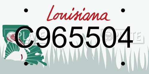 C965504 Louisiana License Plate
