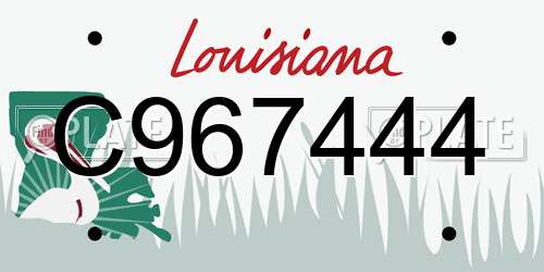 C967444 Louisiana License Plate