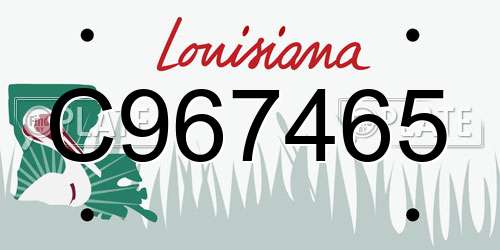 C967465 Louisiana License Plate