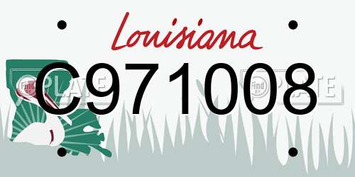 C971008 Louisiana License Plate