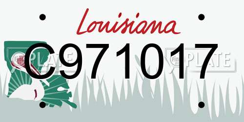 C971017 Louisiana License Plate