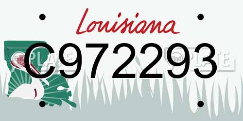 C972293 Louisiana License Plate