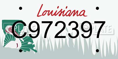 C972397 Louisiana License Plate