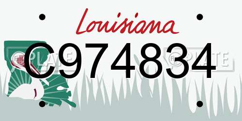 C974834 Louisiana License Plate