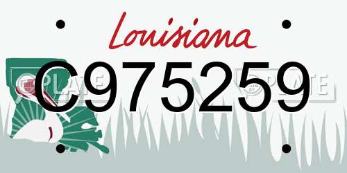 C975259 Louisiana License Plate