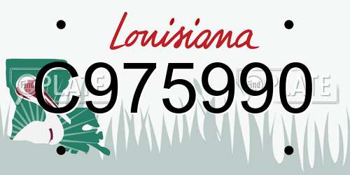 C975990 Louisiana License Plate