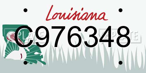 C976348 Louisiana License Plate