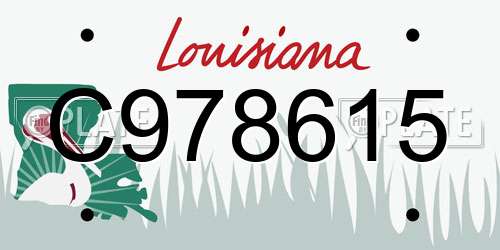 C978615 Louisiana License Plate