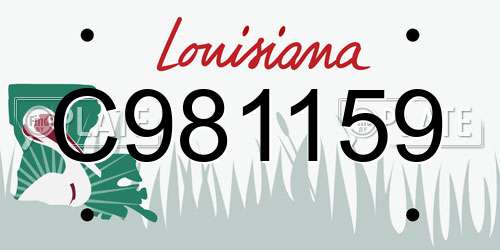C981159 Louisiana License Plate