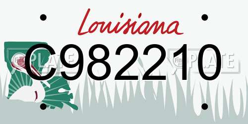 C982210 Louisiana License Plate
