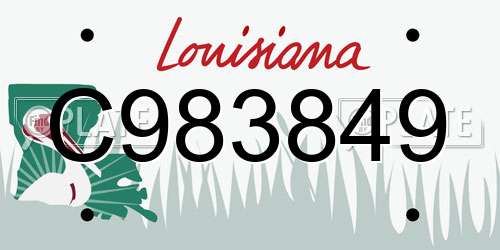 C983849 Louisiana License Plate