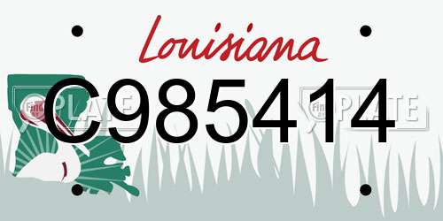 C985414 Louisiana License Plate