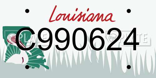 C990624 Louisiana License Plate