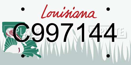 C997144 Louisiana License Plate