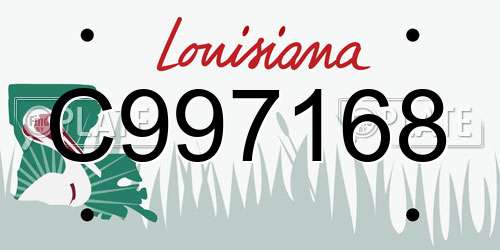 C997168 Louisiana License Plate