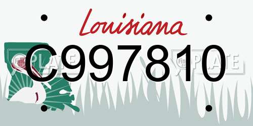 C997810 Louisiana License Plate