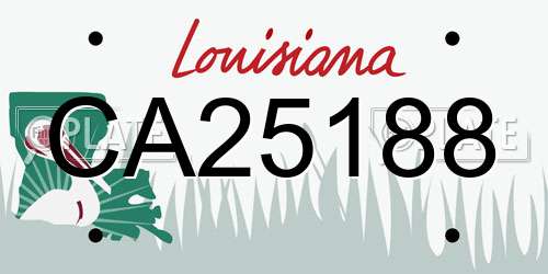 CA25188 Louisiana License Plate