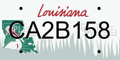 CA2B158 Louisiana License Plate