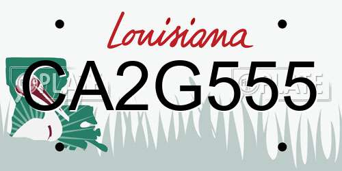 CA2G555 Louisiana License Plate