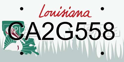 CA2G558 Louisiana License Plate