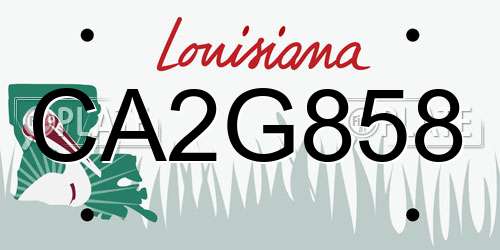 CA2G858 Louisiana License Plate