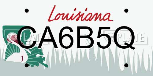 CA6B5Q Louisiana License Plate