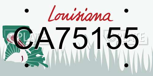 CA75155 Louisiana License Plate